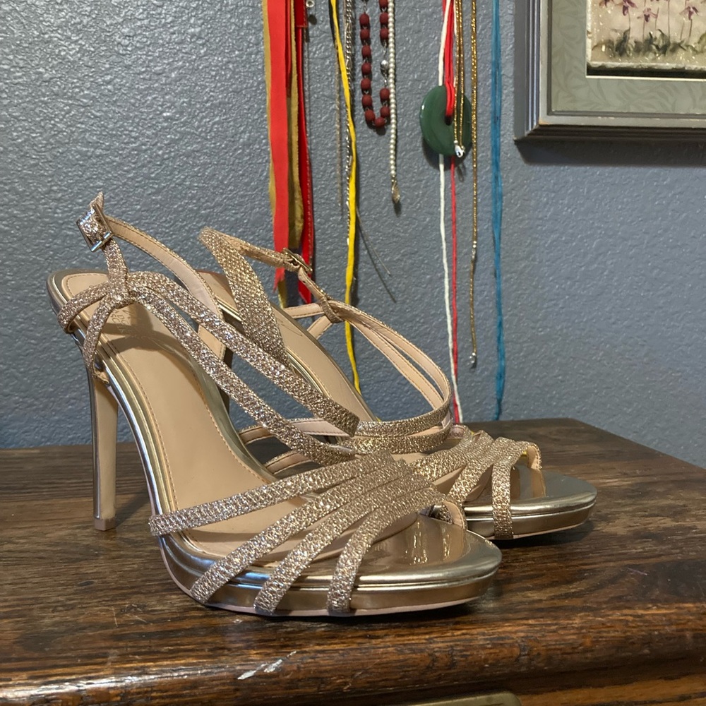 Champagne Strappy Jewel Badgley Mischka Heel
